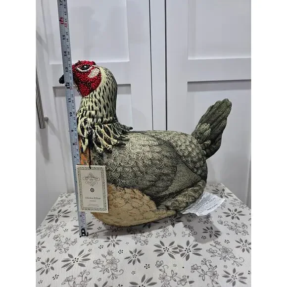 NWT John Derian for Target Chicken Pillow – Beaded Decorative Accent - Picture 8 of 10
